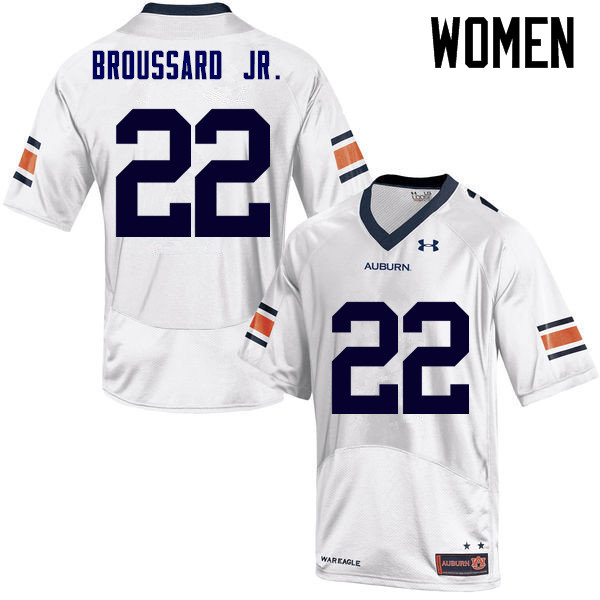 Women Auburn Tigers #22 John Broussard Jr. College Football Jerseys Sale-White - Click Image to Close